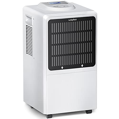 Waykar 130 Pints Commercial Dehumidifier, with Drain Hose for Home Basements Whole house...