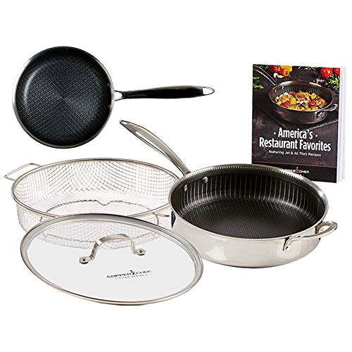 Copper Chef Titan Pan, Try Ply Stainless Steel Non-Stick Frying Pans, 5-Piece Cookware Set with...